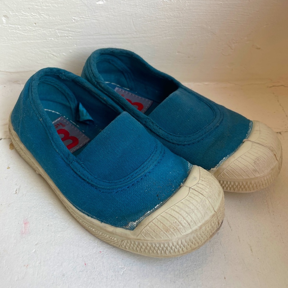 bensimon slip ons in blue, size 24 or 7